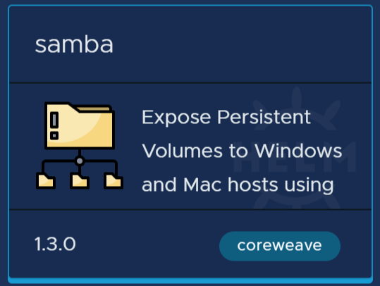 The standard Samba icon in the application Catalog